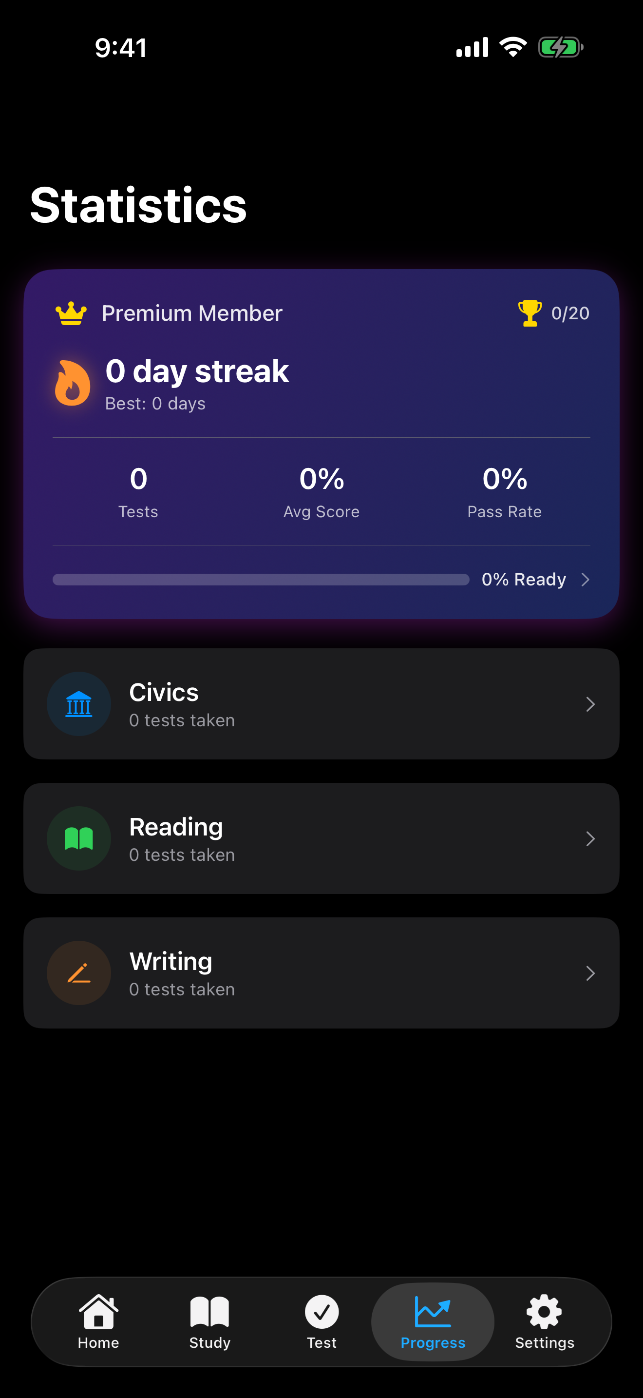 Test results screen on iPhone