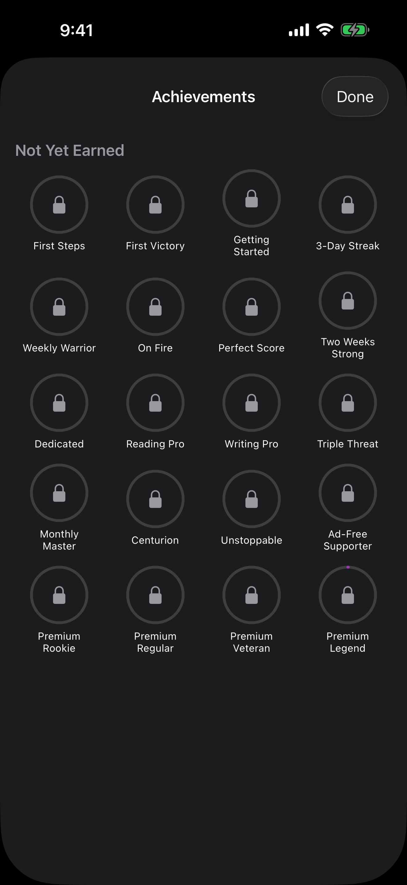 Achievements on iPhone