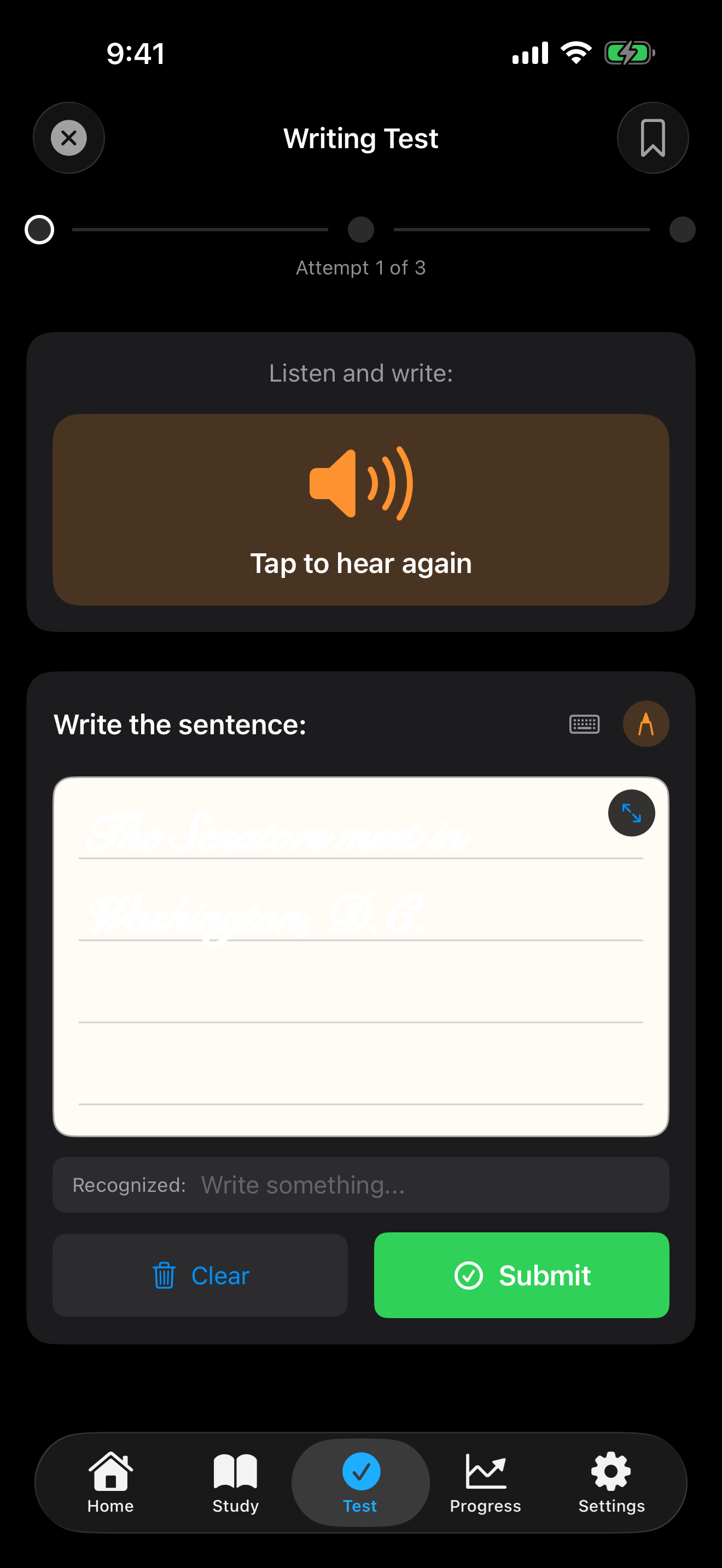 Handwriting on the canvas, recognized as you write on iPhone