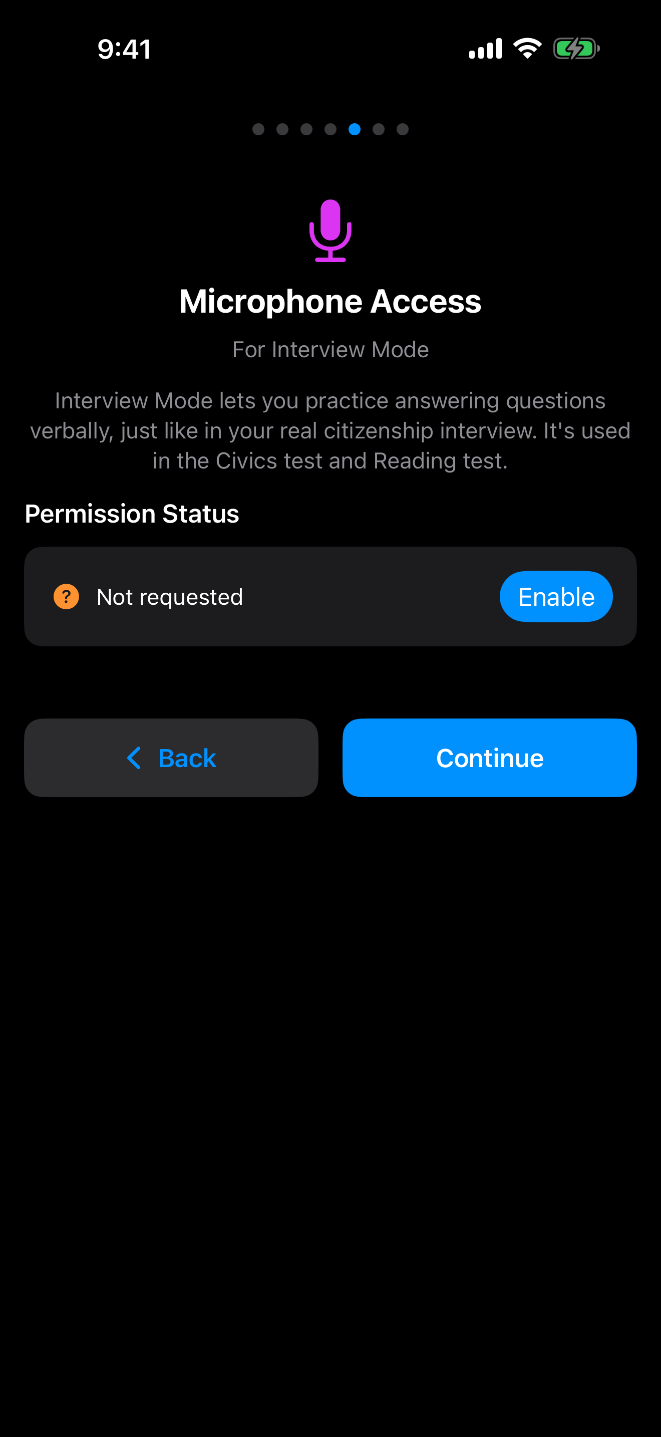 Granting microphone access during onboarding on iPhone