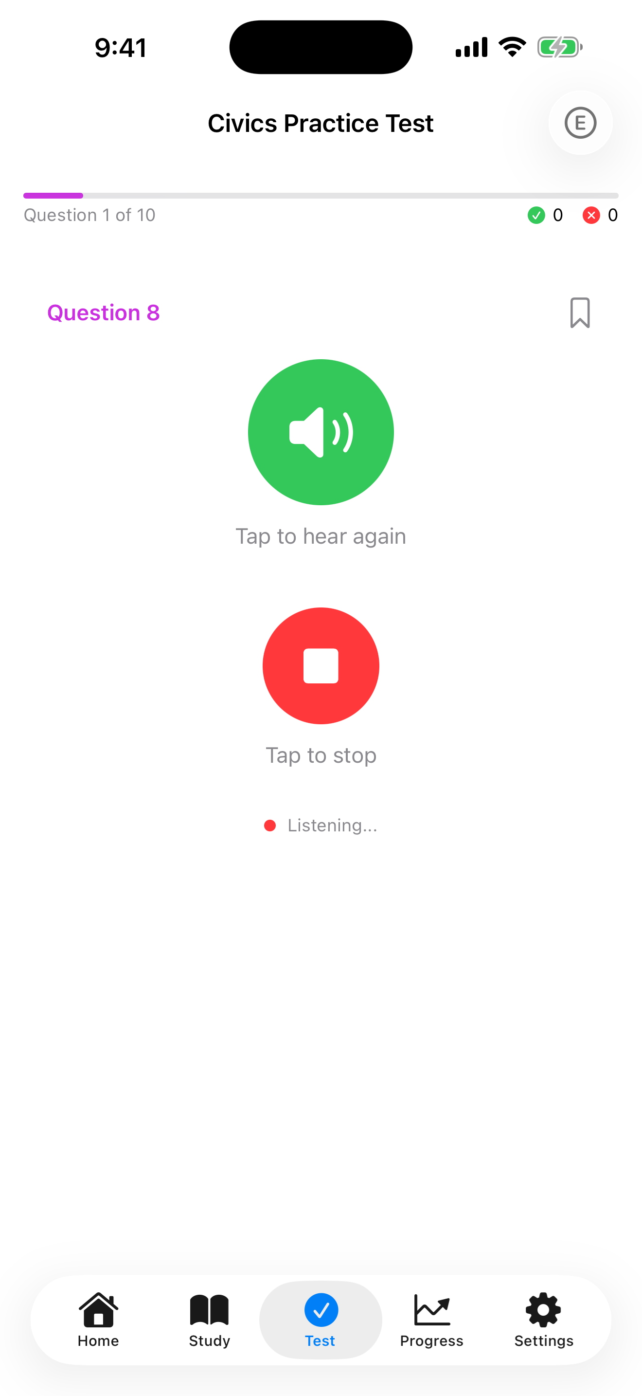 Listening for a spoken answer on iPhone