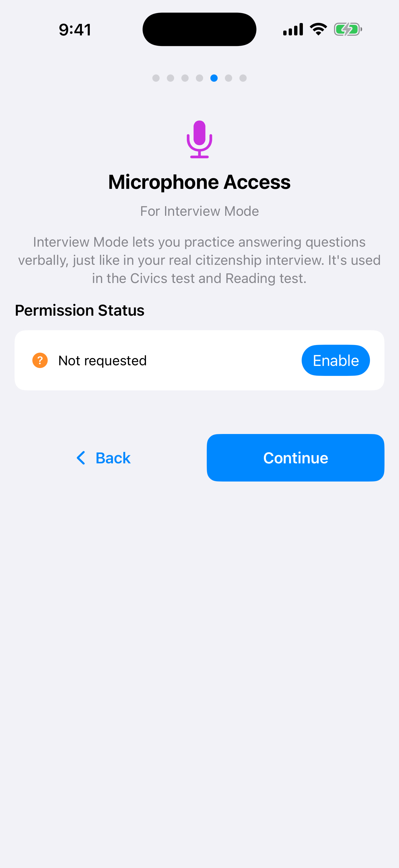 Granting microphone access during onboarding on iPhone